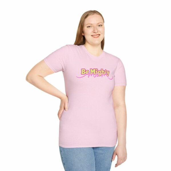 "Be Mighty Mom" Official Community Tee Unisex Softstyle T-Shirt - Image 77