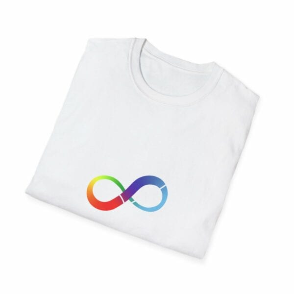 Autism Awareness Heart & Rainbow Infinity Unisex Softstyle T-Shirt - Image 16