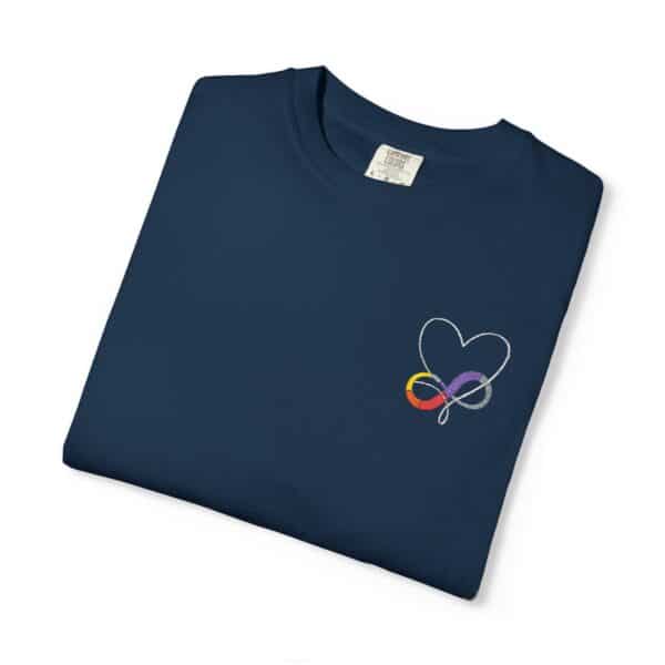 Colorful Infinity Heart T-Shirt | Unisex Tee for Everyday Wear, Gifts, Pride Events, Casual Outings, Birthdays, Summer Fun - Image 2