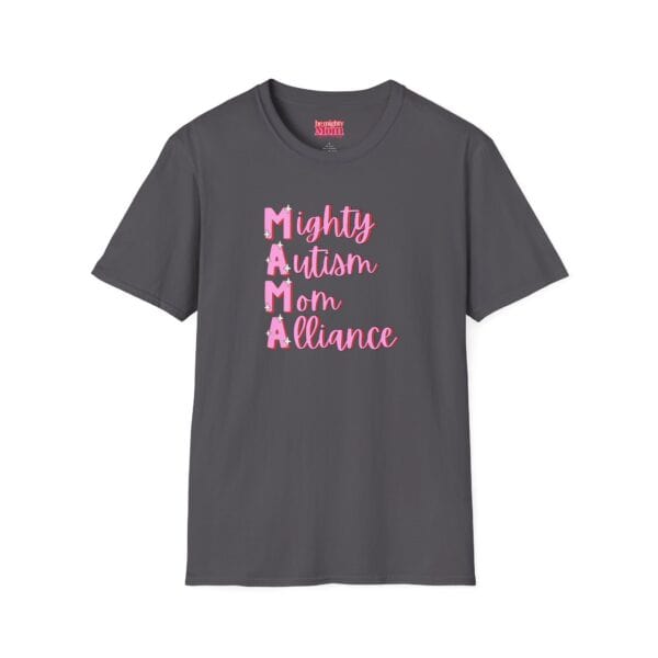 Mighty Autism Mom Alliance T-Shirt, Unisex Softstyle Tee, Perfect Gift for Autism Awareness, Mother's Day, Supportive Parenting Wear - Image 3