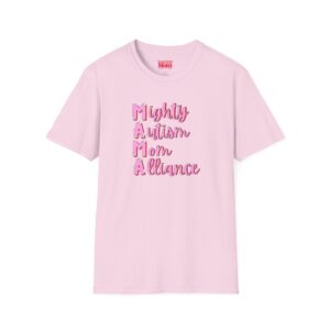 Mighty Autism Mom Alliance T-Shirt, Unisex Softstyle Tee, Perfect Gift for Autism Awareness, Mother's Day, Supportive Parenting Wear