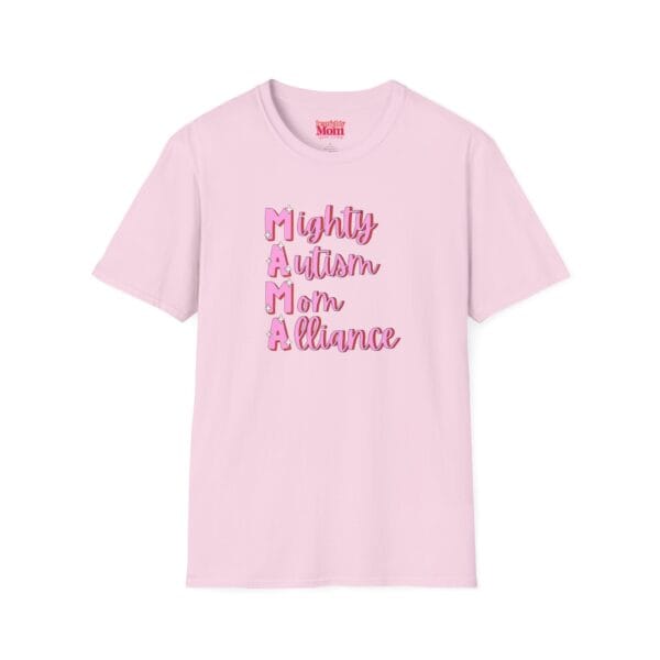 Mighty Autism Mom Alliance T-Shirt, Unisex Softstyle Tee, Perfect Gift for Autism Awareness, Mother's Day, Supportive Parenting Wear